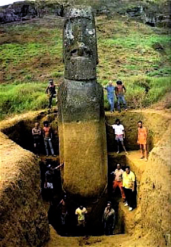 dégagement d'un moai
